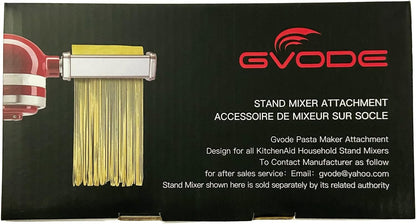 Pasta Attachment for KitchenAid Stand Mixer Included Pasta Sheet Roller, Spaghetti Cutter and Fettuccine Cutter Pasta Maker Stainless Steel Accessories 3Pcs by Gvode